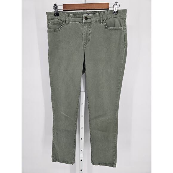 Chaps Womens Sz 8P Petite Slim Leg Light Olive Green Jeans - Picture 1 of 3